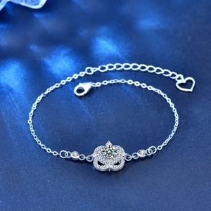 Certified 0.5ct Moissanite Diamond Four Leaf Clover Bracelet